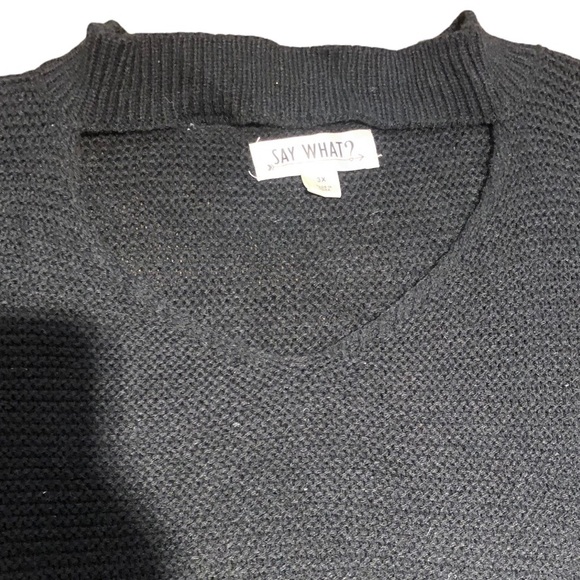 Plus Size Womens Sweater Dress 3X Black Long Sleeve Distressed - Picture 8 of 10